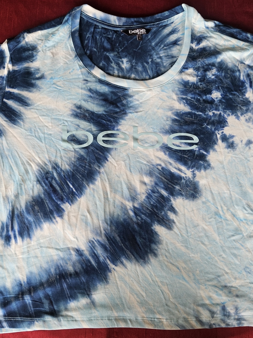 bebe Vintage Y2K Tie Dye XL Sport Shirt Women’s Blue White Shirt New NWT RARE!
